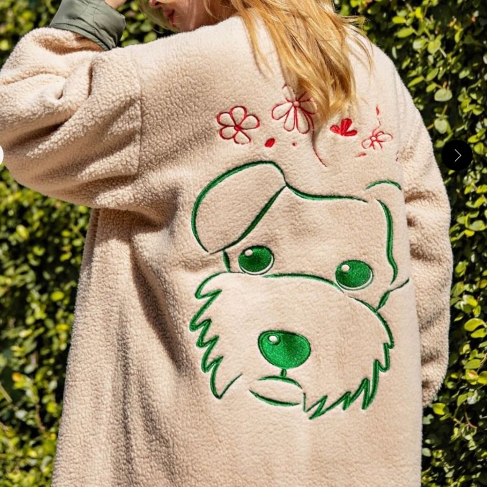 Easel DOG Printed/Embroidered REVERSIBLE Sherpa Jacket